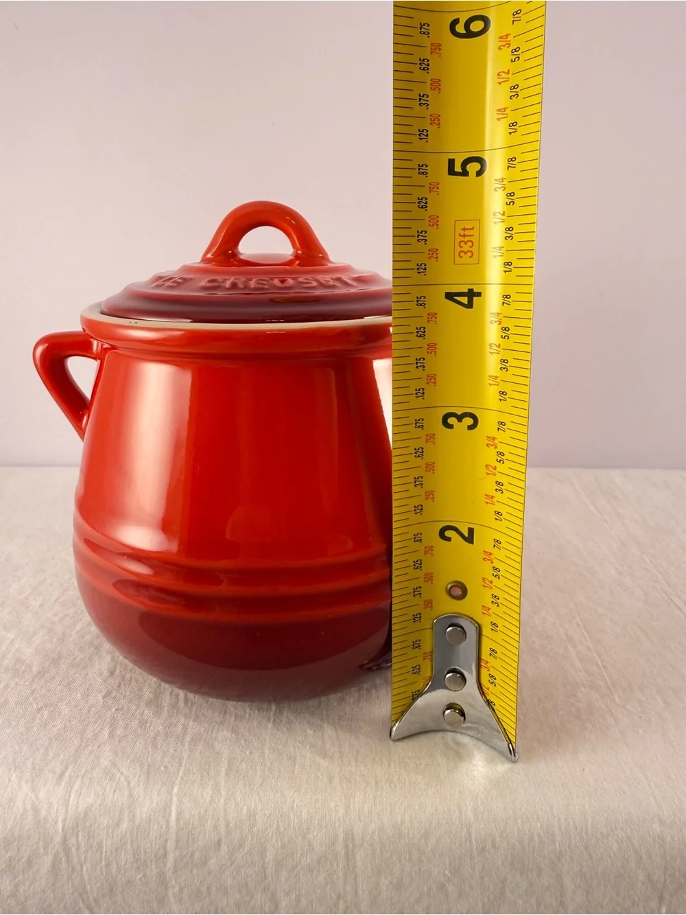 Le Creuset Red Ombré/Cerise Stoneware Mini Bean Pot with Lid